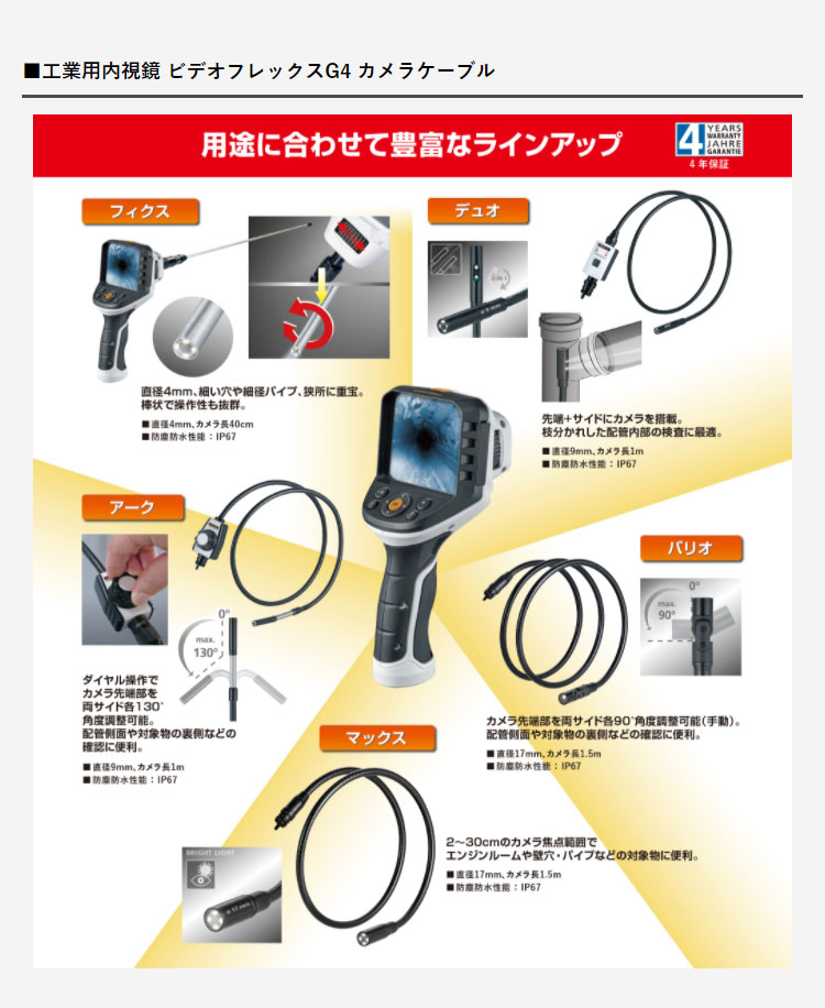 工業用内視鏡 ウマレックス UMAREX ビデオフレックス VIDEO G4デュオ ...