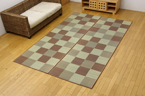 純国産 い草花ござ 『Fブロック』 江戸間6畳(約261×352cm)(裏面:ウレタン)(代引不可)【送料無料】|リコメン堂インテリア館