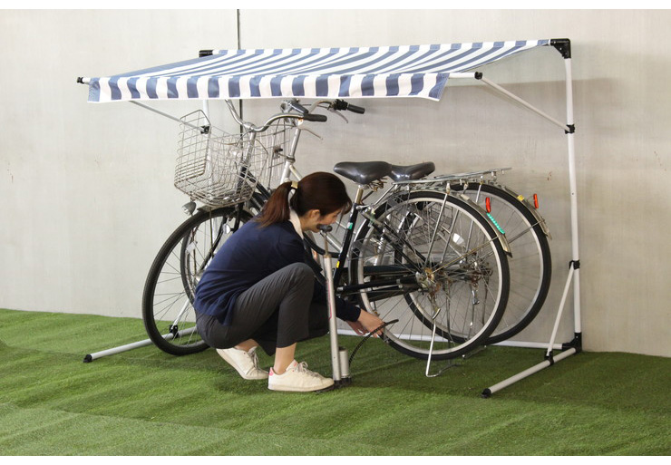 サイクルガレージ 2台用 サイクルハウス 自転車 バイク 置き場 自転車収納 保管 屋外 雨除け 置き 置き場  自転車収納(代引不可)【送料無料】｜リコメン堂インテリア館