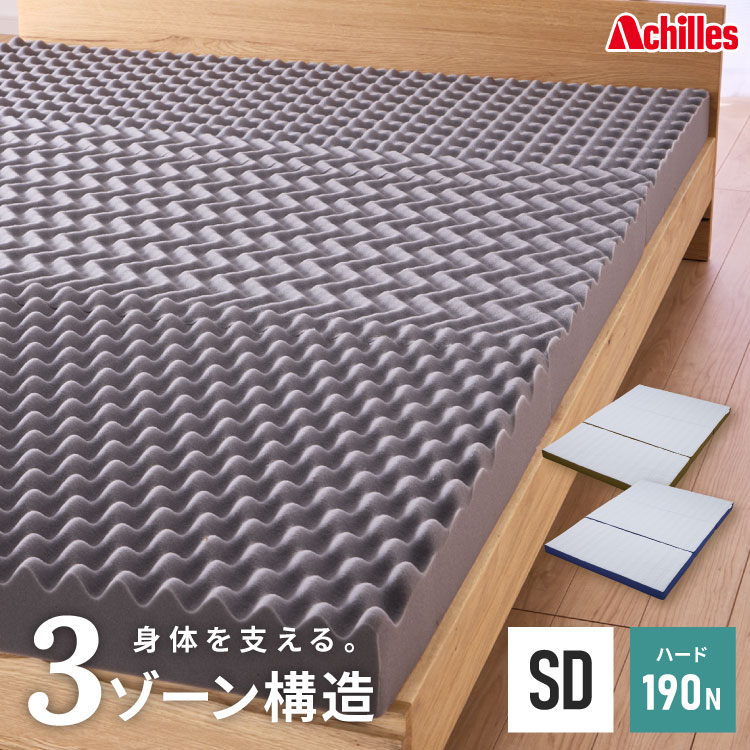 アキレス Achilles マットレス Float Wave フロートウェーブ ハード セミダブル 日本製 高反発 3つ折り 厚さ10cm 体圧分散 通気 三つ折り ごろ寝 敷布団 折り畳み 高反発マットレス ベッドマットレス(代引不可)【送料無料】|リコメン堂インテリア館
