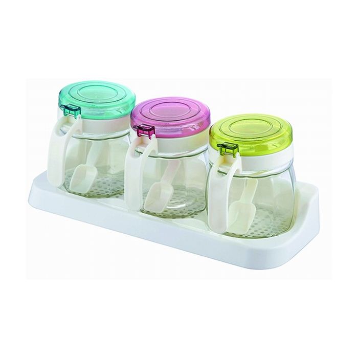 楽天市場】ガラス製 カラフル調味料カップ 3P（スプーン付き）（SV