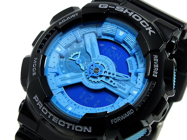 black and blue g shock watch