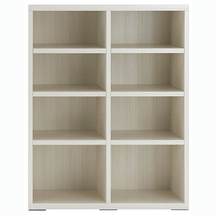本州・四国は開梱設置無料 フナモコ リビングシェルフ 【幅90×高さ113.8cm】 ホワイトウッド LFS-90 (代引不可)【送料無料】
