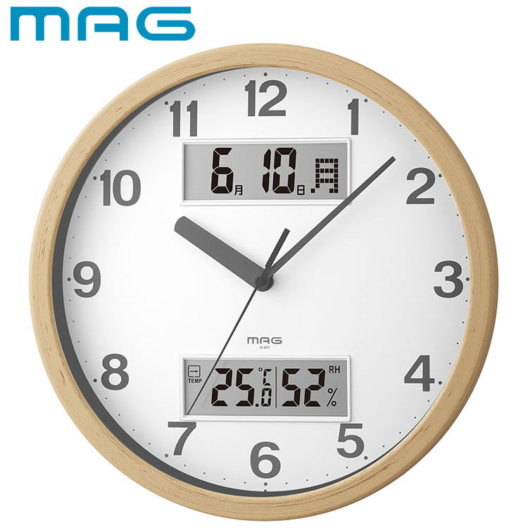 楽天市場】ノア精密 MAG 壁掛け時計 ダブルポイント ナチュラル W-807