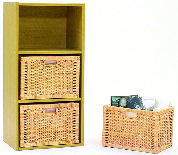 【新品・未使用品】ラタンのカゴ　4個セット ラタン バスケット 3個 セット 収納 かご カゴ 籐 布張り