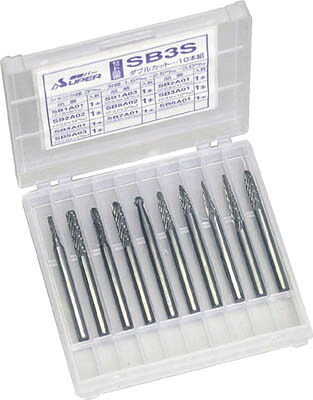 スーパー 超硬バーシャンク径3ミリ(10本組セット)ダブルカット【SB3S】(研削研磨用品・超硬バー)【送料無料】|リコメン堂インテリア館
