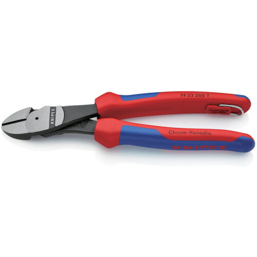 KNIPEX 強力型ニッパー 落下防止 12度 オフセット型 200mm 7422200TBK【送料無料】【smtb-f】