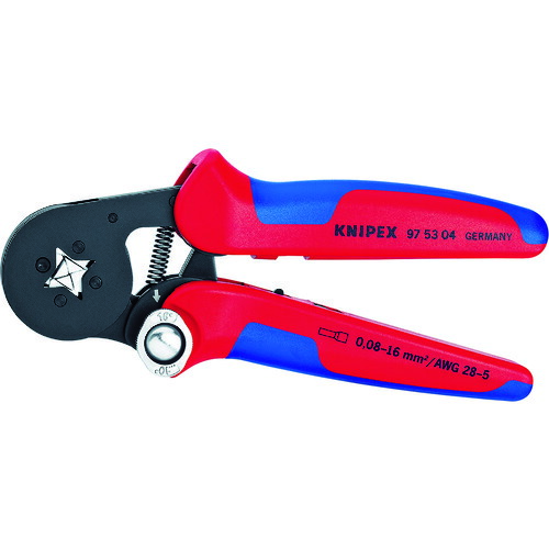 KNIPEX 9753-04 エンドスリーブ用自動調整圧着ペンチ 975304【送料無料】