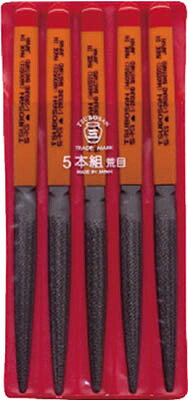ツボサン 組ヤスリ 5本組 半丸 荒目【HA005-01】(研削研磨用品・ヤスリ)【送料無料】