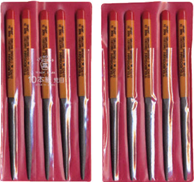 ツボサン 組ヤスリ 10本組 半丸 荒目【HA010-01】(研削研磨用品・ヤスリ)【送料無料】