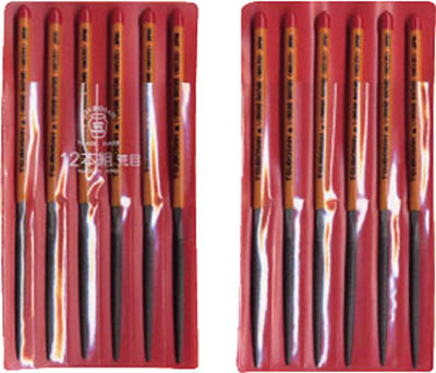 ツボサン 組ヤスリ 12本組 半丸 荒目【HA012-01】(研削研磨用品・ヤスリ)【送料無料】