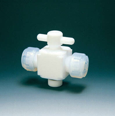 フロンケミカル 二方バルブ接続10ｍｍ【NR0028-03】(理化学・クリーンルーム用品・特殊継手)【送料無料】｜リコメン堂インテリア館