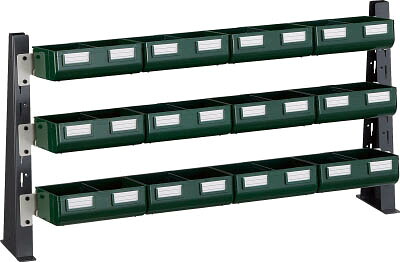 ＴＲＵＳＣＯ ＵＰＲ型ライトビンラック卓上用 Ｋ－20ＧＸ12個【UPR-ML1803GL】(工場用保管設備・パネルラック)【送料無料】