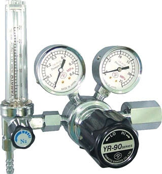 汎用小型圧力調整器 ＹＲ－90Ｆ（流量計付）【YR90FN2TRC】(溶接用品・ガス調整器)【送料無料】