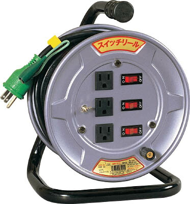 日動 電工ドラム スイッチリール 100Ｖ アース付 10ｍ【SW-E13】(コードリール・延長コード・コードリール100Ｖ)【送料無料】
