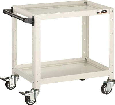 ＴＲＵＳＣＯ バーディワゴン 600Ｘ400ＸＨ740 ウレタン車輪 Ｗ色【BDW-763U-W】(ツールワゴン・ボルト式ワゴン)【送料無料】｜リコメン堂インテリア館