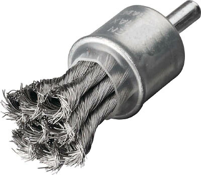 ＬＥＳＳＭＡＮＮ 軸付ノット型エンドブラシ Φ19 ステンレス線 0．25【453358】(研削研磨用品・軸付ブラシ)【送料無料】