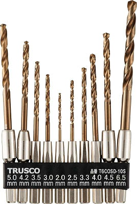 ＴＲＵＳＣＯ 六角軸コバルトドリル 10本組【T6COSD-10S】(穴あけ工具・電気ドリル用ドリル)【送料無料】