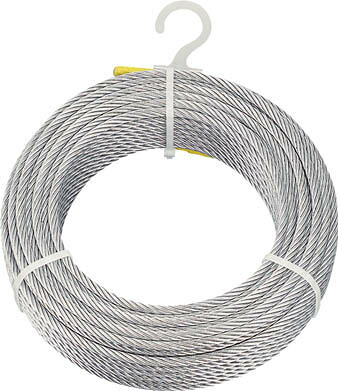 ＴＲＵＳＣＯ メッキ付ワイヤロープ Φ5ｍｍＸ100ｍ【CWM-5S100】(建築金物・工場用間仕切り・ワイヤロープ)【送料無料】｜リコメン堂インテリア館
