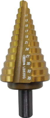 エビ ステージドリル コーティング 13段 軸径10ｍｍ【LB635G】(穴あけ工具・ステップドリル)【送料無料】