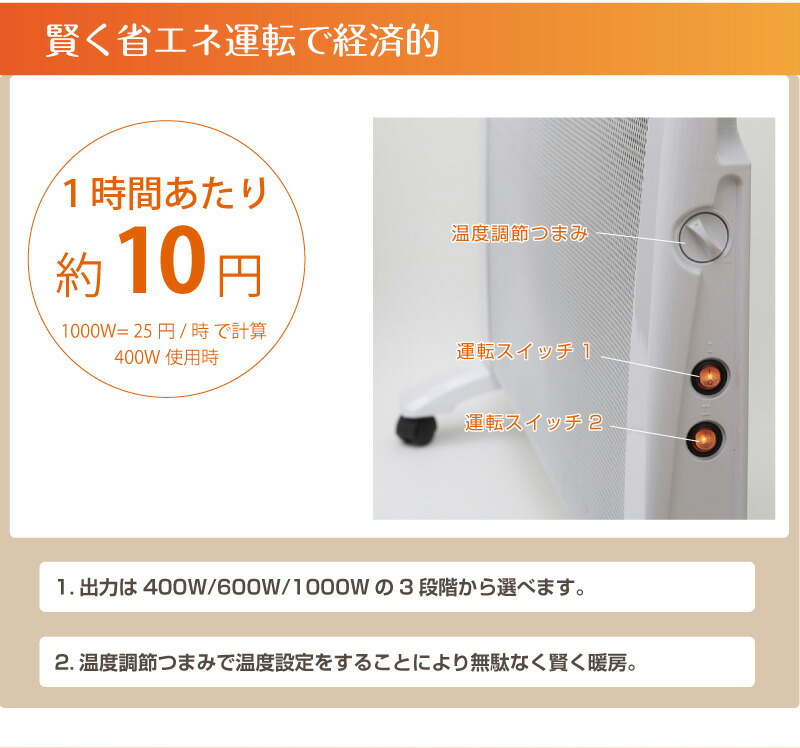 日本限定モデル】 静音 RLC-MH1000 パネルヒーター 遠赤外線 送料無料 軽量 省エネ 暖房器具 季節・空調家電