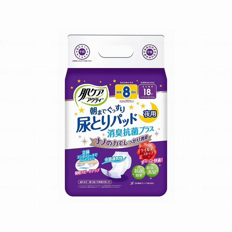 日本製紙クレシア 尿とりパッド消臭抗菌プラス8回分吸収 ケース(代引不可)【送料無料】|リコメン堂インテリア館
