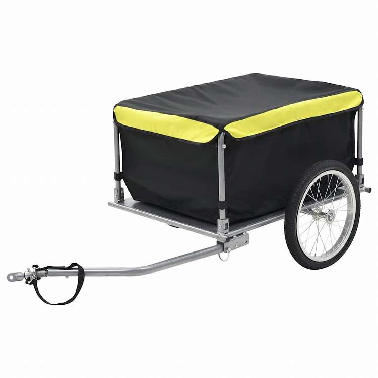 vidaXL 自転車用トレーラー ブラック&イエロー 65 kgスポーツグッズ アウトドアレクリエーション サイクリング 自転車用アクセサリ 自転車トレーラー(代引不可)