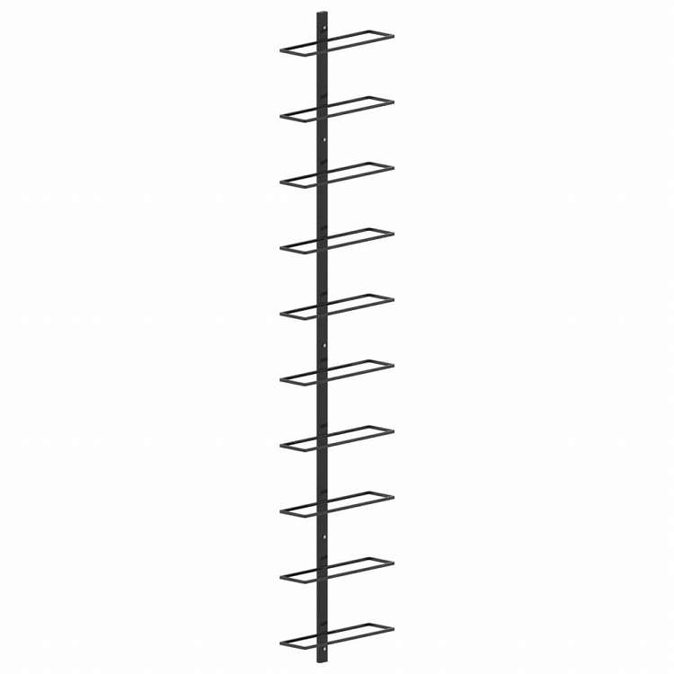 vidaXL 壁掛けワインラック 10本 ブラック 金属製家具 キャビネット&収納 ワインラック(代引不可)