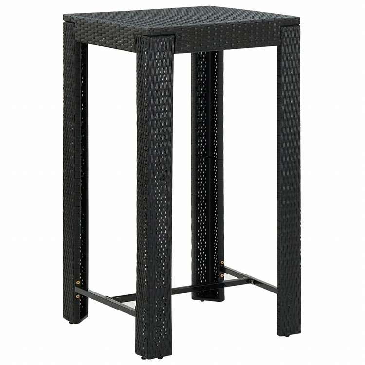 vidaXL ガーデンバーテーブル ブラック 60.5x60.5x110.5 cm ポリラタン製家具 アウトドア家具 アウトドアテーブル(代引不可)