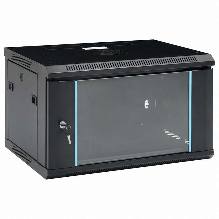 vidaXL 6U壁かけネットワークキャビネット 19インチ IP20 600x450x375 mm電子機器 電化機器用アクセサリ パソコンコンポーネント ストレージデバイス ネットワーク収納システム(代引不可)