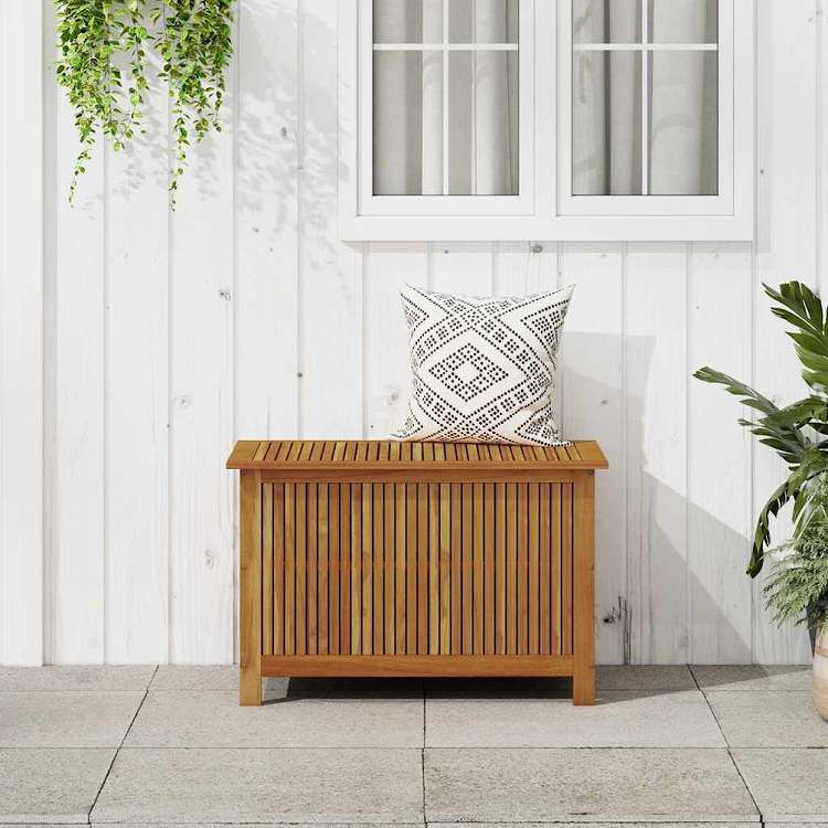 vidaXL ガーデン収納ボックス 90x50x58cm アカシア無垢材家具 アウトドア家具 屋外収納ボックス(代引不可)|リコメン堂インテリア館