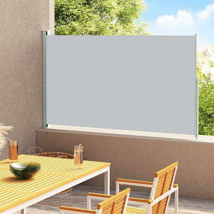 vidaXL パティオ用 引き込み式サイドオーニング 220x300cm グレーホーム&ガーデン 芝&ガーデン アウトドアリビング 屋外用傘・サンシェード(代引不可)|リコメン堂インテリア館