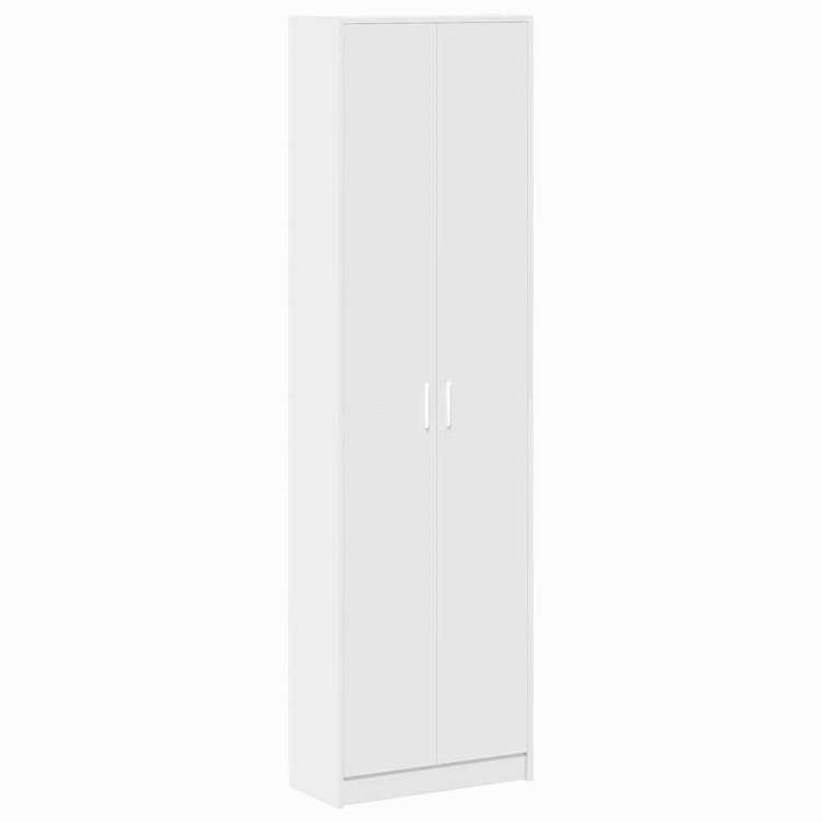 vidaXL ワードローブ 棚で ストレージ付き ドア付き ホワイト 55 x 25 x 189 cm エンジニアリングウッド 家具 キャビネット&収納 戸棚・ワードローブ