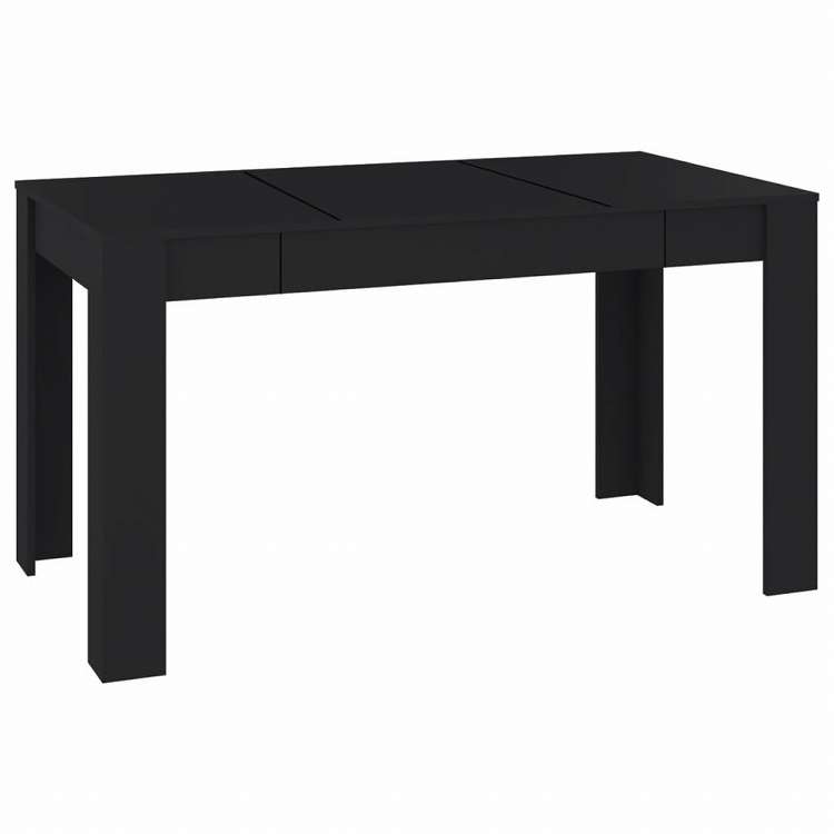 vidaXL ダイニングテーブル ブラック 140x74.5x76cm エンジニアリングウッド家具 テーブル キッチン・ダイニングルームテーブル(代引不可)|リコメン堂インテリア館