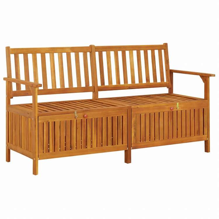 vidaXL 収納ベンチ 148cm アカシア無垢材家具 アウトドア家具 屋外椅子 アウトドアベンチ(代引不可)｜リコメン堂インテリア館