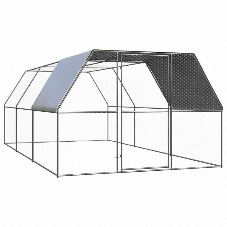 vidaXL 屋外鶏用ケージ 3x6x2 m 亜鉛メッキ鋼製動物&ペット用品 ペット用品 小動物用品 小動物 飼育・ケージ(代引不可)｜リコメン堂インテリア館