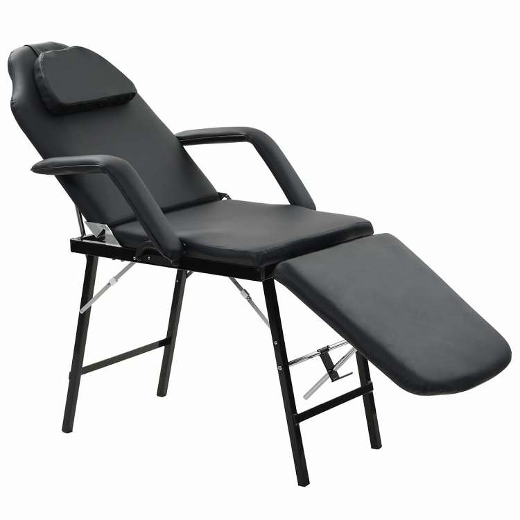 vidaXL 携帯用 フェイシャルエステチェア 合成皮革 185x78x76cm ブラック ヘルス&ビューティー パーソナルケア マッサージ・リラクゼーション マッサージチェア|リコメン堂インテリア館