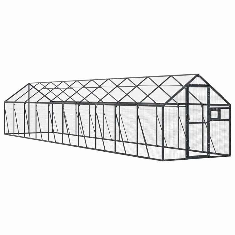 vidaXL 鳥小屋 アビアリー アントラシート 1.79x10x1.85 cm アルミ 動物&ペット用品 ペット用品 鳥用品 取りかご・スタンド|リコメン堂インテリア館