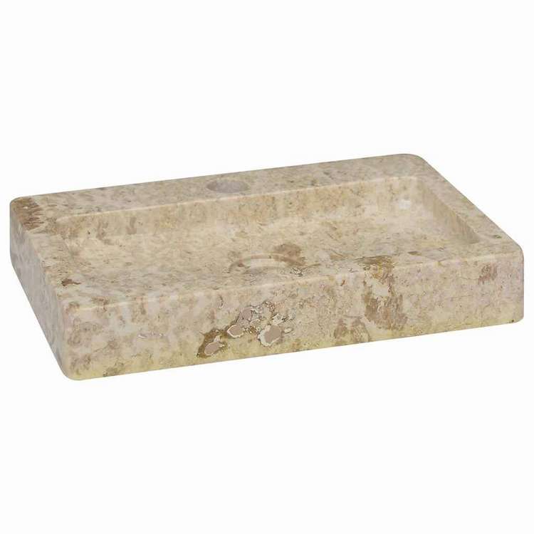 vidaXL 壁付け式シンク クリーム 38x24x6.5 cm 大理石 ハードウェア 配管 配管器具 シンク 洗面器|リコメン堂インテリア館