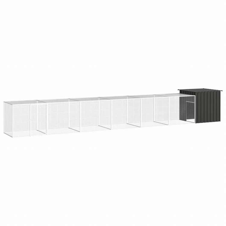 vidaXL チキンケージ アントラシート 700x91x100 cm 亜鉛メッキ鋼動物&ペット用品 ペット用品 小動物用品 小動物 飼育・ケージ(代引不可)