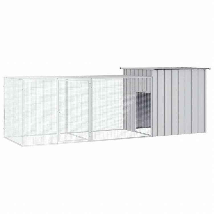 vidaXL チキンケージ グレー 300x91x100 cm 亜鉛メッキ鋼動物&ペット用品 ペット用品 小動物用品 小動物 飼育・ケージ(代引不可)