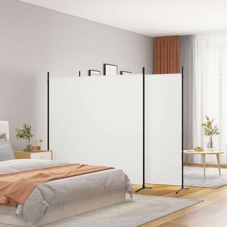 vidaXL 6枚組パネル 間仕切り ホワイト 525x180 cm 布製家具 間仕切り(代引不可)