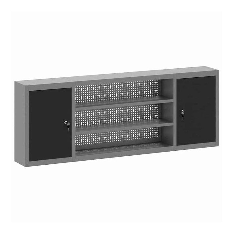 vidaXL ツールキャビネット 棚で ストレージ付き 黒とグレー 50 x 20 x 55 cm エンジニアードウッドとスチール ハードウェア ハードウェアアクセサリ 工具収納・整理整頓 ツールキャビネット(代引不可)【送料無料】
