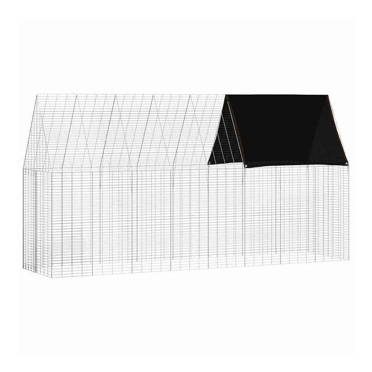 vidaXL ウサギケージ シルバー 400 x 100 x 210 cm 亜鉛めっき鋼 動物&ペット用品 ペット用品 小動物用品 小動物 飼育・ケージ(代引不可)【送料無料】