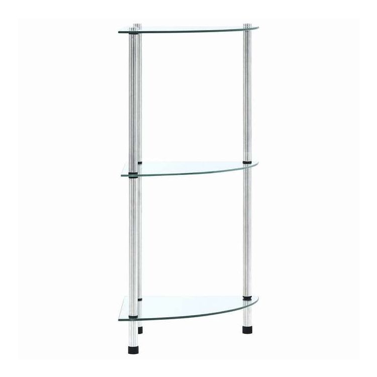 vidaXL 3段 棚 透明 30x30x67cm 強化ガラス製 家具 棚 本棚・オープンラック(代引不可)【送料無料】
