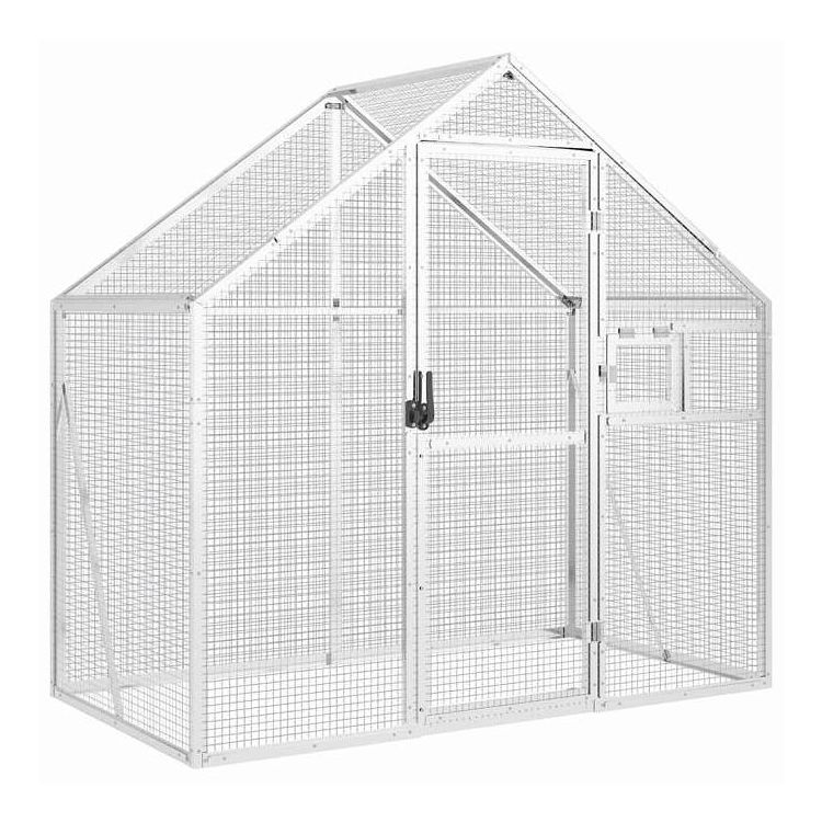 vidaXL 鳥小屋 アビアリー シルバー 179x100x185 cm アルミ 動物&ペット用品 ペット用品 鳥用品 取りかご・スタンド(代引不可)【送料無料】