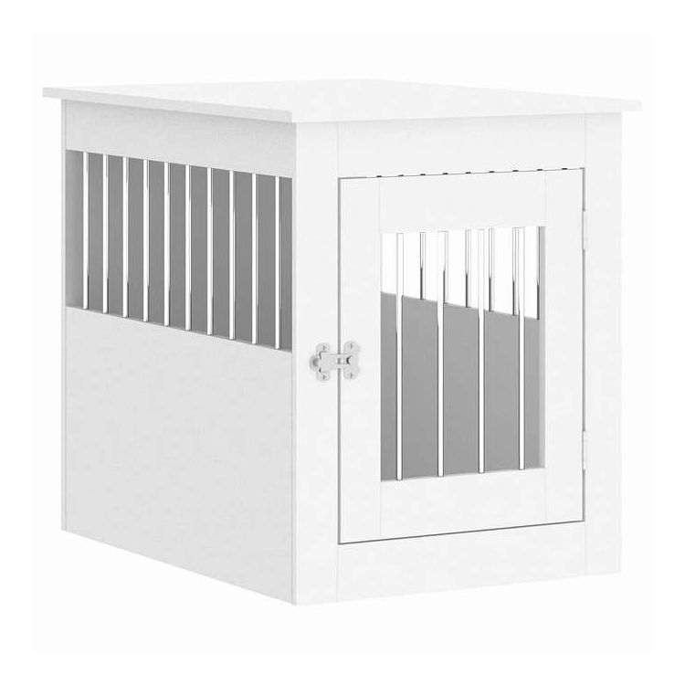 vidaXL 犬用クレート家具 ホワイト 55x75x65 cm エンジニアードウッド 動物&ペット用品 ペット用品 犬用品 ドッグハウス(代引不可)【送料無料】