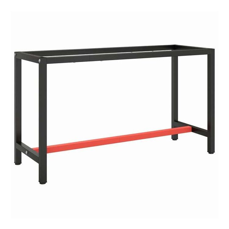 vidaXL ワークベンチフレーム マットブラック&マットレッド 140x50x79 cm メタル 家具 テーブル用品 テーブル脚(代引不可)【送料無料】