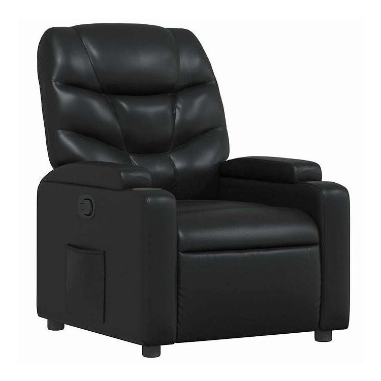 vidaXL リクライニングチェア ブラック フェイクレザー 家具 チェア アームチェア・リクライニングチェア・スリーピングチェア(代引不可)｜リコメン堂インテリア館