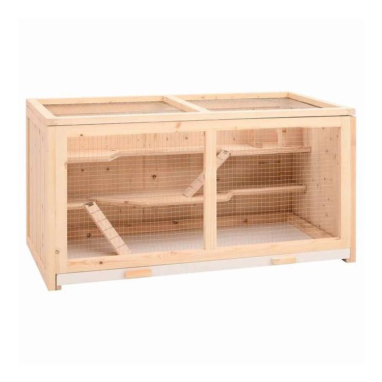 vidaXL ハムスターケージ 89.5x45x45 cm 無垢材 モミ材 動物&ペット用品 ペット用品 小動物用品 小動物 飼育・ケージ(代引不可)【送料無料】